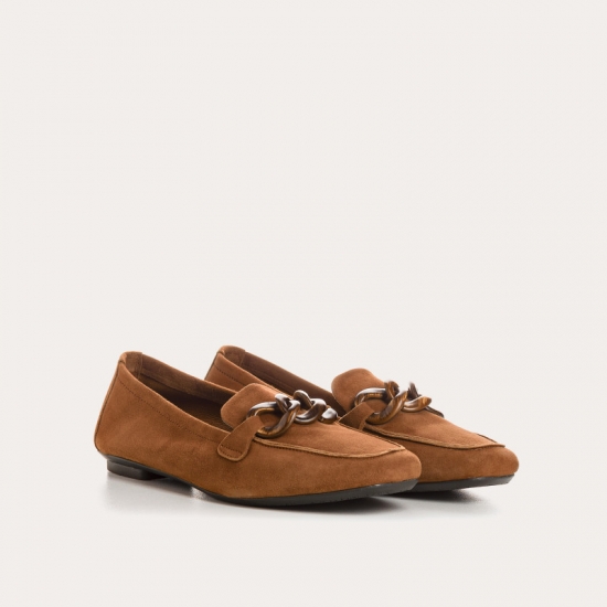 MOCASSINS REQINS HORACE CUIR VELOURS CAFE